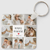 Collage Foto | Mijn moeder is mijn Valentijn Gift Sleutelhanger (Achterkant)