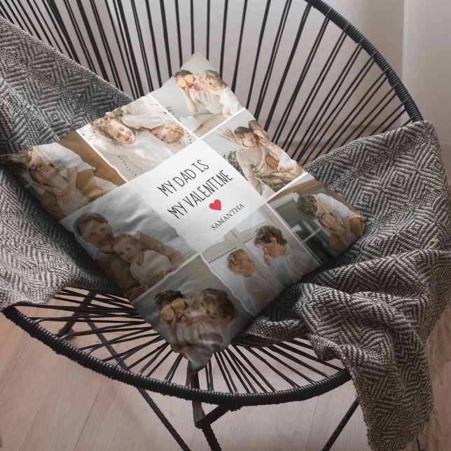 Collage Foto | Mijn vader is mijn Valentijn Gift Buitenkussen (Creator heeft geüpload)