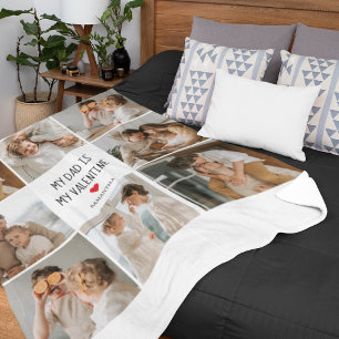 Collage Foto   Mijn vader is mijn Valentijn Gift Fleece Deken
