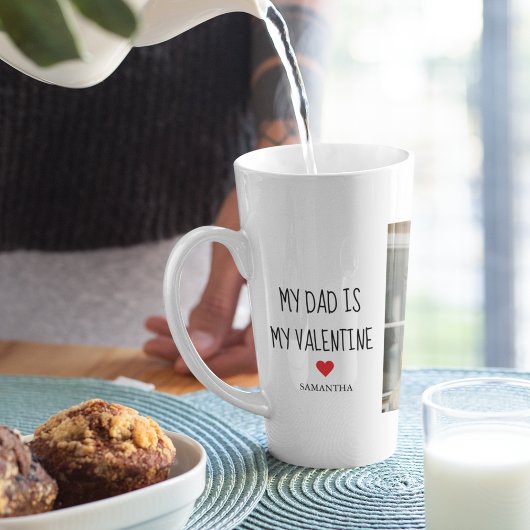 Collage Foto | Mijn vader is mijn Valentijn Gift Latte Mok