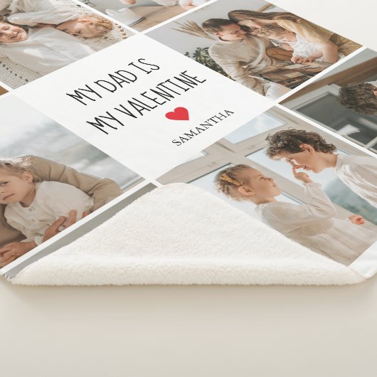Collage Foto | Mijn vader is mijn Valentijn Gift Sherpa Deken (3/4)