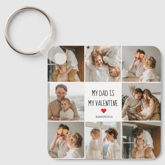 Collage Foto | Mijn vader is mijn Valentijn Gift Sleutelhanger (Voorkant)