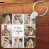 Collage Foto | Mijn vader is mijn Valentijn Gift Sleutelhanger (Achterkant)