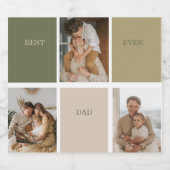 Collage Foto Modern Best Pap Ever Gift Bier Etiket (Enkel label)