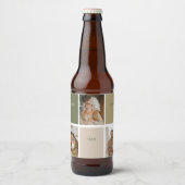 Collage Foto Modern Best Pap Ever Gift Bier Etiket (Voorkant)