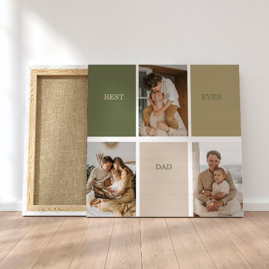 Collage Foto Modern Best Pap Ever Gift Canvas Afdruk