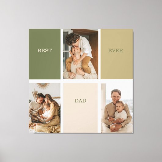Collage Foto Modern Best Pap Ever Gift Canvas Afdruk (Voorkant)