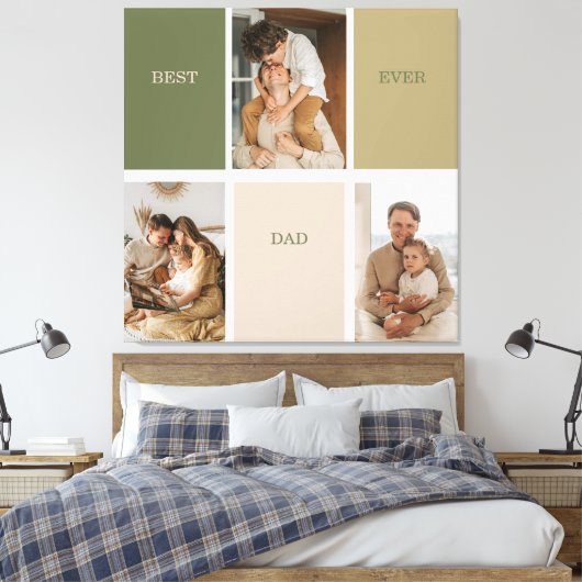Collage Foto Modern Best Pap Ever Gift Canvas Afdruk (Insitu (Slaapkamer))