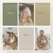 Collage Foto Modern Best Pap Ever Gift Glazen Onderzetter (Voorkant)