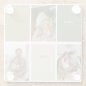 Collage Foto Modern Best Pap Ever Gift Glazen Onderzetter (Achterkant)