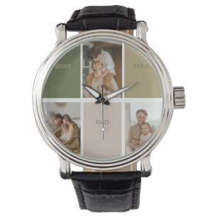 Collage Foto Modern Best Pap Ever Gift Horloge