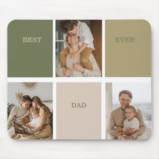 Collage Foto Modern Best Pap Ever Gift Muismat (Voorkant)