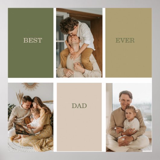 Collage Foto Modern Best Pap Ever Gift Poster (Voorkant)