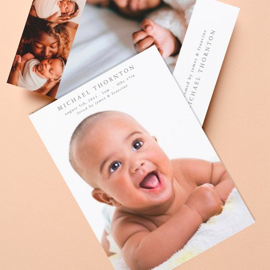 Collage foto online bewerkbaar baby geboorte aankondiging