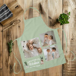 Collage Foto & Opa Keuken is altijd open Schort<br><div class="desc">Vier de culinaire vaardigheden van je opa met dit gepersonaliseerde "Collage Photo & Opa Kitchen Is Always Open" groene schort. Dit schort is ideaal voor de chef-kok en bevat een aanpasbare fotocollage en de hartverwarmende boodschap "Opa's Kitchen Is Always Open". Of hij nu kookt, bakt of grilt, dit schort biedt...</div>