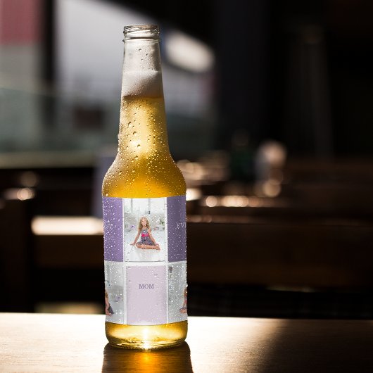 Collage Foto Paars Best Mam Ever Cadeft Bier Etiket