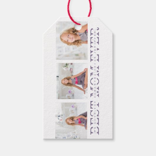 Collage Foto Paars Best Mam Ever Cadeft Cadeaulabel (Voorkant)