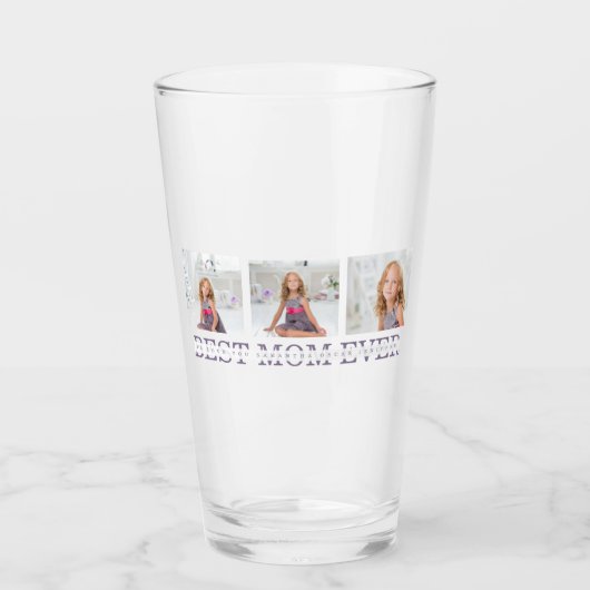 Collage Foto Paars Best Mam Ever Cadeft Glas (Voorkant)