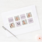 Collage Foto Paars Best Mam Ever Cadeft Rechthoekige Sticker (Envelop)