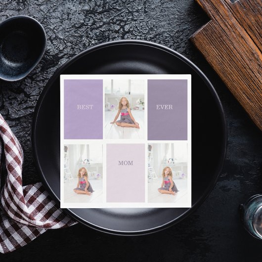 Collage Foto Paars Best Mam Ever Cadeft Servet