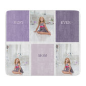 Collage Foto Paars Best Mam Ever Cadeft Snijplank (Voorkant)