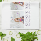 Collage Foto Paars Best Mam Ever Cadeft Theedoek (Gevouwen)