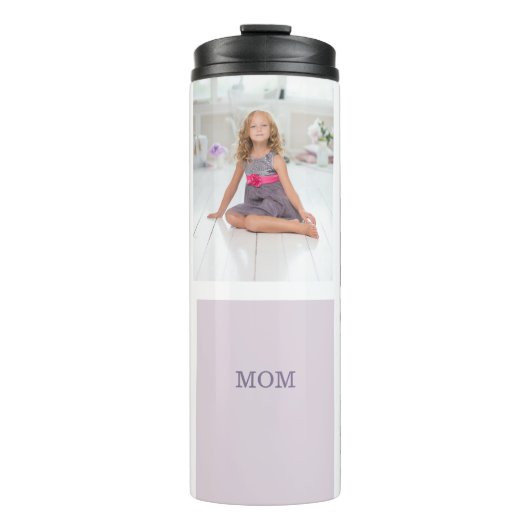 Collage Foto Paars Best Mam Ever Cadeft Thermosbeker (Voorkant)
