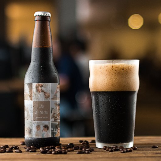 Collage Foto Pap We houden van je gelukkige vaderd Bier Etiket