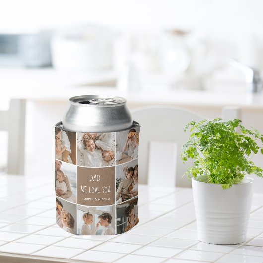 Collage Foto Pap We houden van je gelukkige vaderd Blikjeskoeler