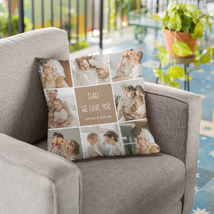 Collage Foto Pap We houden van je gelukkige vaderd Buitenkussen