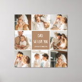 Collage Foto Pap We houden van je gelukkige vaderd Canvas Afdruk (Voorkant)
