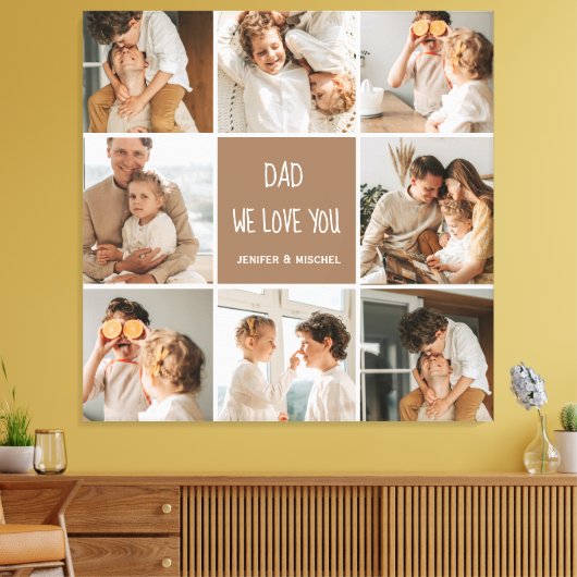 Collage Foto Pap We houden van je gelukkige vaderd Canvas Afdruk (Insitu (Woonkamer))