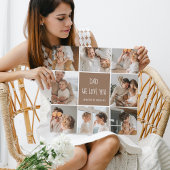 Collage Foto Pap We houden van je gelukkige vaderd Canvas Afdruk