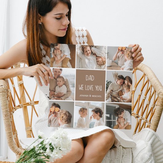 Collage Foto Pap We houden van je gelukkige vaderd Canvas Afdruk