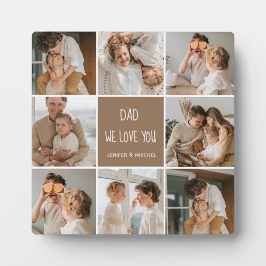 Collage Foto Pap We houden van je gelukkige vaderd Fotoplaat (Voorkant)