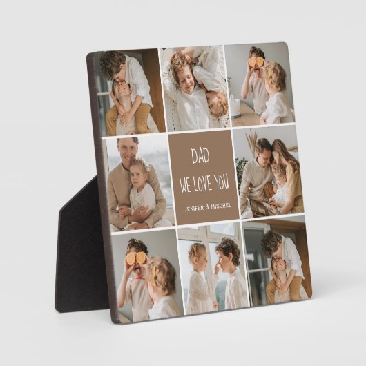 Collage Foto Pap We houden van je gelukkige vaderd Fotoplaat (Voorkant)