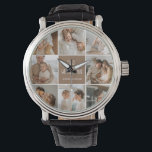 Collage Foto Pap We houden van je gelukkige vaderd Horloge<br><div class="desc">Een collage foto is een collectie afbeeldingen die op een visueel plezierige manier zijn samengebracht, en het kan een geweldige manier zijn om speciale gelegenheden zoals Vaderdag te vieren. In deze collage hebben we een aantal foto's gemaakt die de liefhebbende herinneringen weergeven die we in de loop der jaren met...</div>
