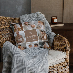 Collage Foto Pap We houden van je gelukkige vaderd Kussen