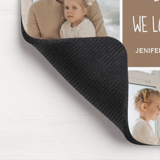 Collage Foto Pap We houden van je gelukkige vaderd Muismat (Hoek)