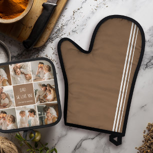 Collage Foto Pap We houden van je gelukkige vaderd Ovenwant & Pannenlap Set