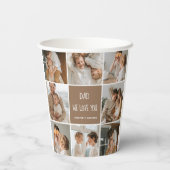 Collage Foto Pap We houden van je gelukkige vaderd Papieren Bekers (Achterkant)