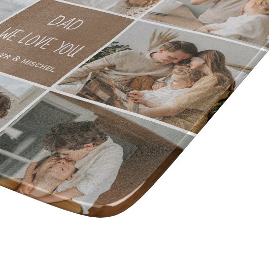 Collage Foto Pap We houden van je gelukkige vaderd Snijplank (Hoek)