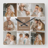 Collage Foto Pap We houden van je gelukkige vaderd Vierkante Klok (Voorkant)