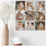 Collage Foto Pap We houden van je gelukkige vaderd Vierkante Klok<br><div class="desc">Een collage foto is een collectie afbeeldingen die op een visueel plezierige manier zijn samengebracht, en het kan een geweldige manier zijn om speciale gelegenheden zoals Vaderdag te vieren. In deze collage hebben we een aantal foto's gemaakt die de liefhebbende herinneringen weergeven die we in de loop der jaren met...</div>