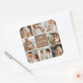 Collage Foto Pap We houden van je gelukkige vaderd Vierkante Sticker (Envelop)