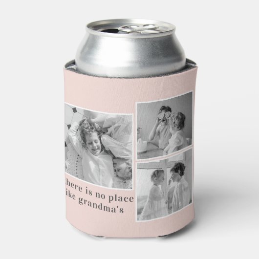 Collage Foto Pastel Roze Best Grandma Gift Blikjeskoeler (Blikje Voorkant)
