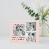 Collage Foto Pastel Roze Best Grandma Gift Feestdagenkaart (Staand voorkant)