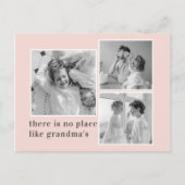 Collage Foto Pastel Roze Best Grandma Gift Feestdagenkaart (Voorkant)