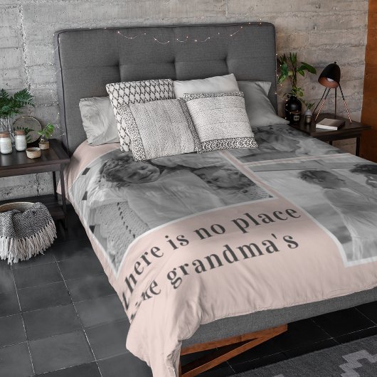 Collage Foto Pastel Roze Best Grandma Gift Fleece Deken