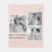 Collage Foto Pastel Roze Best Grandma Gift Fleece Deken (Voorkant)